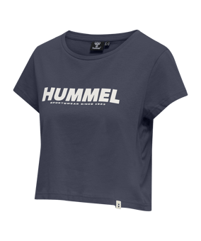Hummel hmlLEGACY Cropped T-Shirt Damen Blau F7429 - blau