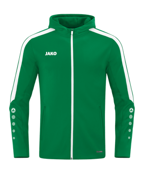 JAKO Power Kapuzenjacke Kids Grün Weiss F200 - gruen