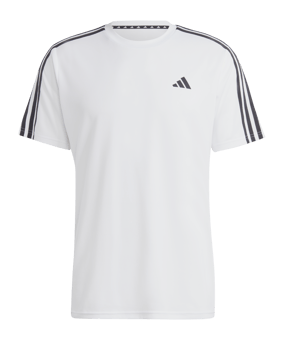 adidas Base 3-Stripes T-Shirt Weiss Schwarz - weiss