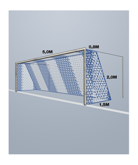 Cawila Tornetz HEXA 5,15x2,05m | Tiefe 0,8x1,5m | Maschenweite 12cm | Stärke 4mm | blau/weiß