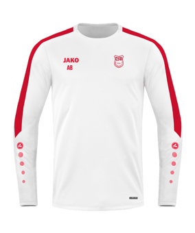 JAKO Power Sweatshirt Kids Weiss Rot F004