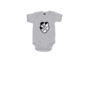Merch Baby Body Heather Grey Melange | #justlogo4c (+Rückendruck)