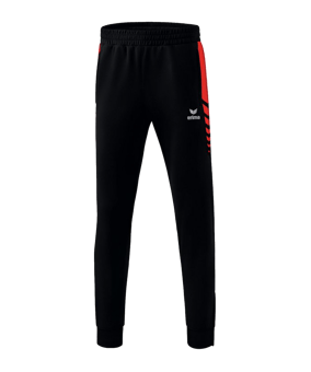 Erima SIX WINGS Trainingshose Schwarz Rot - schwarz