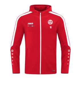 JAKO Power Kapuzenjacke Rot Weiss F100