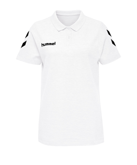 Hummel Cotton Poloshirt Damen Weiss F9001 - weiss
