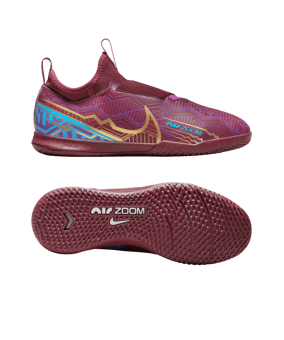 Nike Jr Zoom Vapor XV Academy IC Halle Kids Mbappe Mode 2.0 Rot Gold F694 - rot