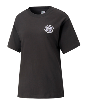 PUMA DOWNTOWN Relaxed Graphic T-Shirt Damen F01 - schwarz