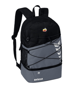 Erima Six Wings Rucksack mit Bodenfach Grau Schwarz