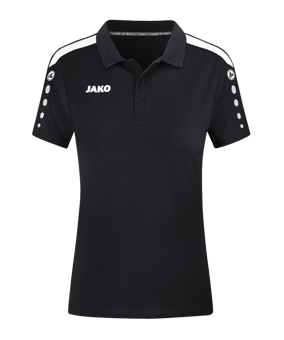 JAKO Power Poloshirt Damen Schwarz Weiss F800 - schwarz