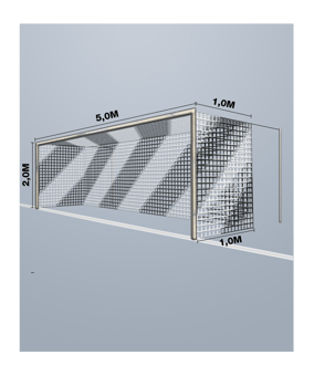 Cawila Tornetz 5,15x2,05m | Tiefe 1,0x1,0m | Maschenweite 12cm | Stärke 4mm | weiß/schwarz - weiss