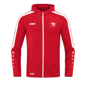 JAKO Power Kapuzenjacke Rot Weiss F100