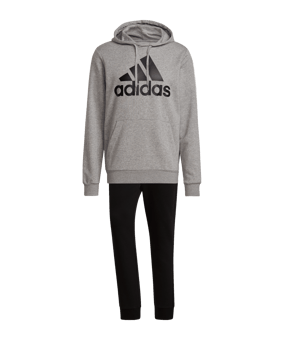 adidas Big Logo Freizeitanzug Grau Schwarz - grau