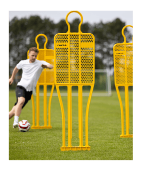 Cawila Trainingsdummy PRO 180cm Gelb | Freistoßdummy mit 4 Metallspitzen - gelb