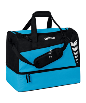 Erima Six Wings Sporttasche mit Bodenfach Gr. M Blau Schwarz