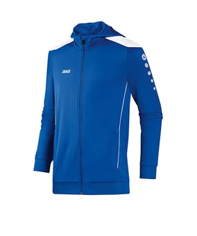 JAKO Cup Kapuzenjacke Kids Blau Weiss F04 - blau