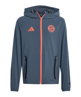 adidas FC Bayern München Tech Travel Jacke Kids Grau - grau