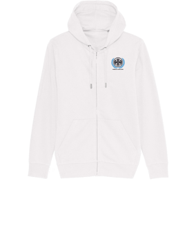 Merch Connector Zip-Hoodie White  | #logo4c