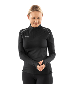 JAKO ZipTop Light Flow Sweatshirt Damen Schwarz F800 - schwarz