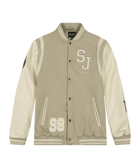 Sean John Logo Collegejacke Jacke Beige - beige