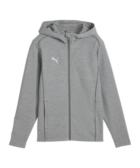 PUMA teamFINAL Casuals Kapuzenjacke Kids Grau F33 - grau