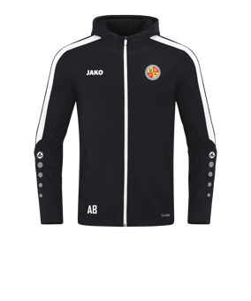 JAKO Power Kapuzenjacke Schwarz Weiss F800