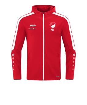 JAKO Power Kapuzenjacke Rot Weiss F100