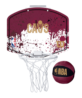 Wilson NBA Team Mini Hoop Cle Cavaliers Basketball Miniball Silber - silber