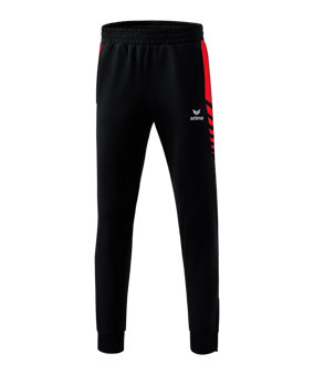 Erima Six Wings Worker Hose Kids Schwarz Rot - schwarz