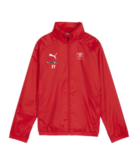 PUMA teamGOAL Allwetterjacke Kids Rot Weiss F01