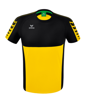 Erima Six Wings T-Shirt Gelb Schwarz - gelb