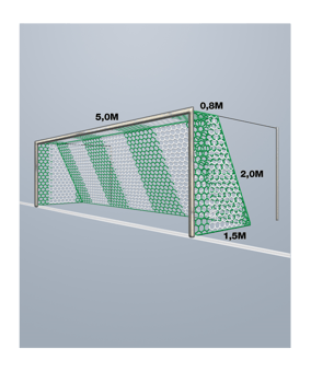 Cawila Tornetz HEXA 5,15x2,05m | Tiefe 0,8x1,5m | Maschenweite 12cm | Stärke 4mm | grün/weiß - gruen