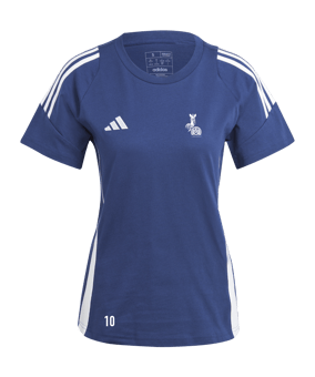 adidas Tiro 24 T-Shirt Damen Blau Weiss Hockey Logo