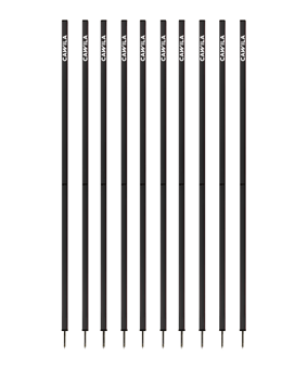 Cawila ACADEMY Slalomstangen 10er Set (33mmx170cm) Schwarz - schwarz