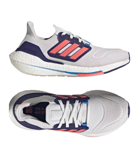 adidas Ultraboost 22 Running Damen Weiss Pink Blau - weiss