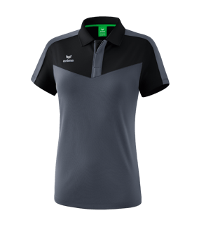 Erima Squad Poloshirt Damen Schwarz Grau - schwarz