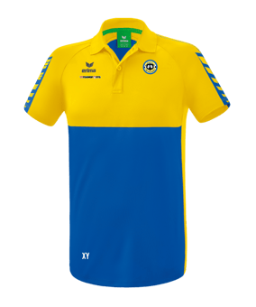 Erima Six Wings Poloshirt Blau Gelb