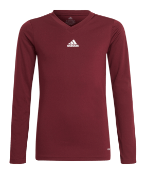 adidas Team Base Top langarm Kids Dunkelrot - rot