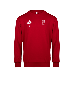 Sweat col rond rouge en coton