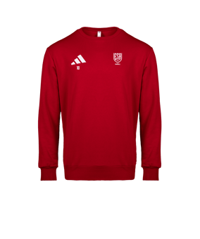Sweat col rond rouge en coton