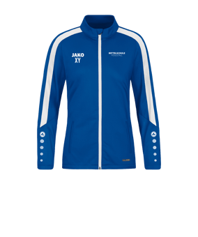 JAKO Power Polyesterjacke Damen Blau Weiss F400