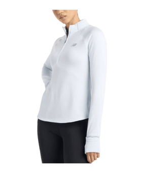 New Balance Athletics Heat Grid 1/2 Zip Sweatshirt Damen Weiß
