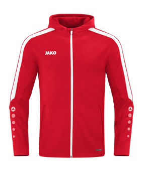 JAKO Power Kapuzenjacke Rot Weiss F100 - rot