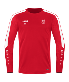 JAKO Power Sweatshirt Kids Rot Weiss F100