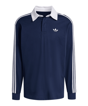 adidas 3 Stripes Longsleeve Polo Blau - blau