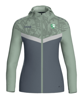 JAKO Icon Kapuzenjacke Damen Grau Grün F852
