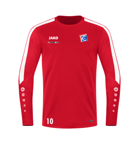 JAKO Power Sweatshirt Rot Weiss F100