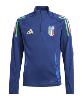 adidas FIGC Italien HalfZip Sweatshirt EM 2024 Kids Blau - blau