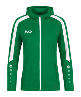 JAKO Power Kapuzenjacke Damen Grün Weiss F200 - gruen