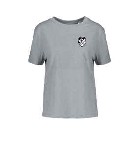Merch Muser T-Shirt Women Heather Grey | #justlogo4c (+Rückendruck)
