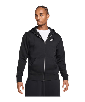 Nike Club Fleece Kapuzenjacke Schwarz F010 - schwarz